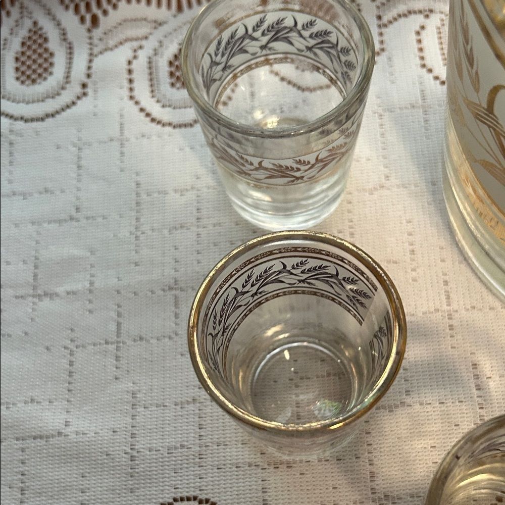 Jeanette Golden Harvest Ice Bucket and shot glass set Bucket H 5 x Di 6 in - Picture 8 of 10